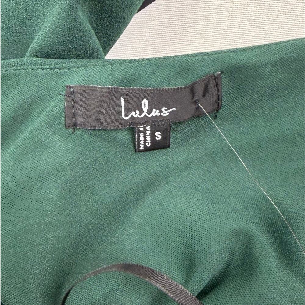 Lulus Moment Maker Square Neck Trumpet Midi Dress Women's Small Green - Picture 3 of 16